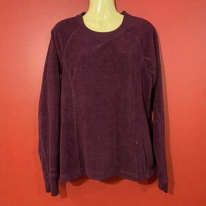 Horny Toad Women's Burgundy Fleece Sweater - Size Medium